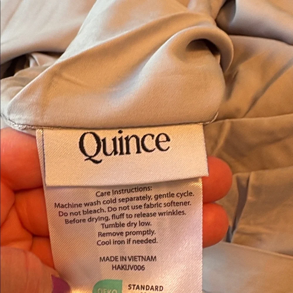 QUINCE Bamboo Duvet Cover King Cal King Set Light Gray